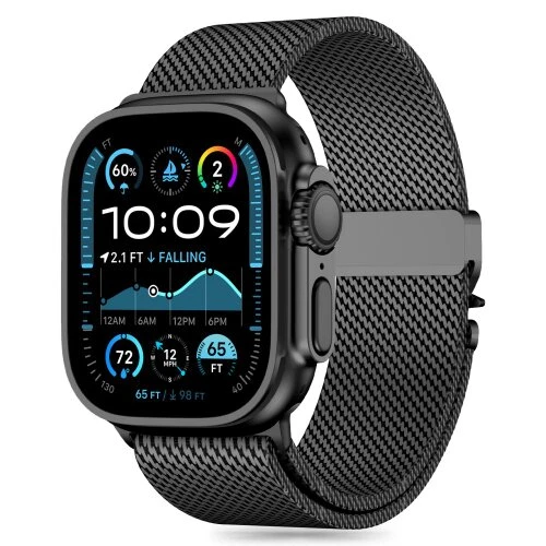 Remienok Tech-Protect Milano Apple Watch 8/9/10/11/SE/Ultra (44/45/46/49 mm) - čierny
