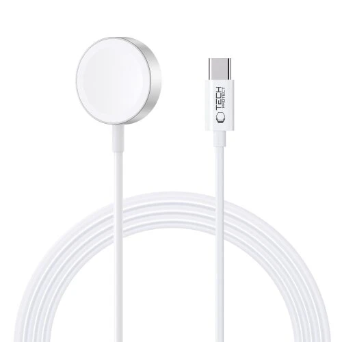 Kábel Tech-Protect Ultraboost magnetický nabíjací USB-C, 1,2 m, Apple Watch - biely
