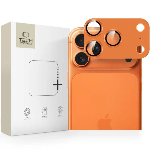 Ochranné sklo na fotoaparát Tech-Protect Camfull Fit+ iPhone 18 Pro/17 Pro - cosmic orange