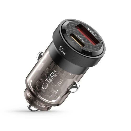 Nabíjačka do auta Tech-Protect CC45W 2-port PD 45W/QC3.0 - čierna