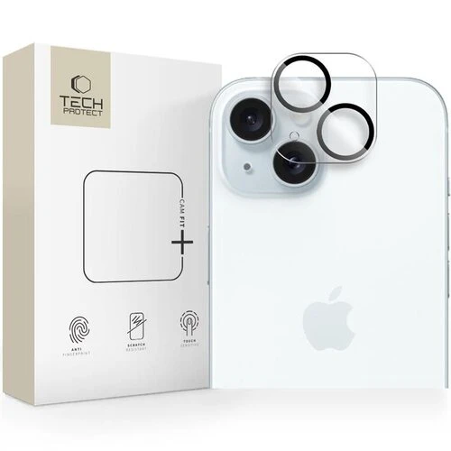 Ochranné sklo na fotoaparát Tech-Protect Cam Fit+ iPhone 14 Plus/15 Plus - transparentná