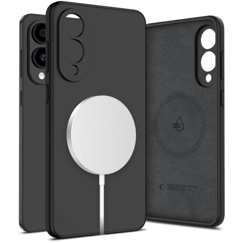 Puzdro Tech-Protect Liquid Silicone Magsafe Galaxy S25 Edge - čierne