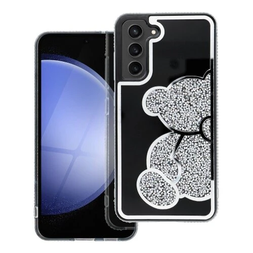 Puzdro Teddy Bear Samsung Galaxy A56 5G - strieborné