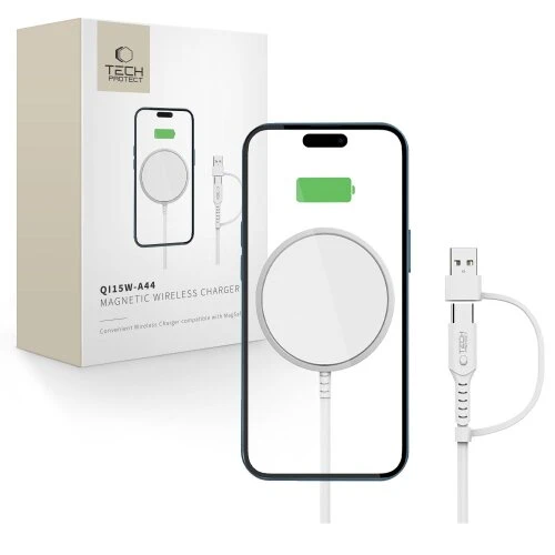 Bezdrôtová nabíjačka Tech-Protect QI15W-A44 Magsafe - biela