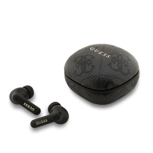 Guess PU 4G Metal Logo ENC TWS Bezdrátová Sluchátka Black
