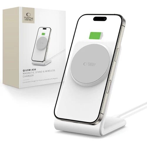 Bezdrôtová nabíjačka Tech-Protect QI15W-A38 Magsafe magnetická - biela