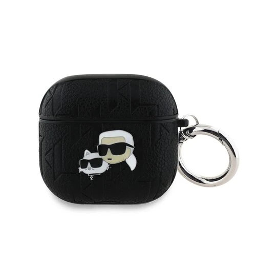 Puzdro Karl Lagerfeld PU Embossed Karl and Choupette Heads AirPods 4 - čierne