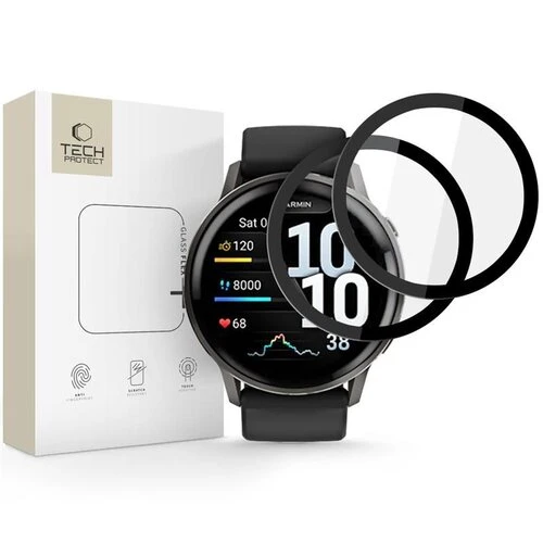 Ochranné sklo Tech-Protect Glass Flex+ Garmin Venu 4 (45 mm), 2 ks - čierne