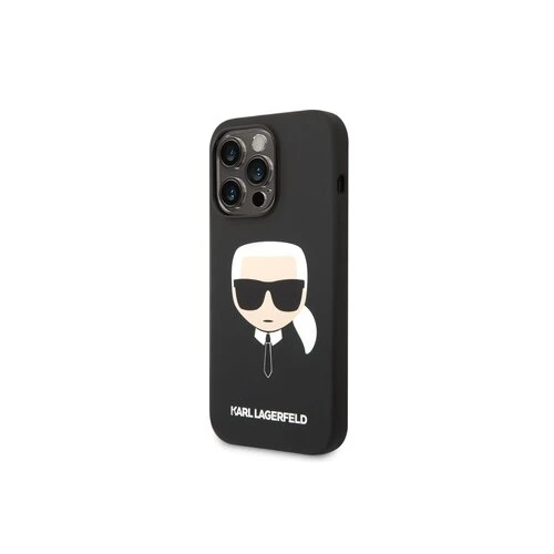 Puzdro Karl Lagerfeld and Choupette 3D iPhone 13 Pro Max - čierne