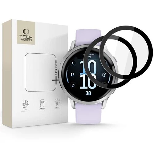 Ochranné sklo Tech-Protect Glass Flex+ Garmin Venu 4 (41 mm), 2 ks - čierne