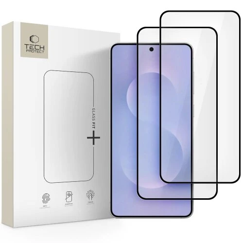 Ochranné sklo Tech-Protect Glass Fit+ Galaxy S25 Edge, 2 ks - čierne