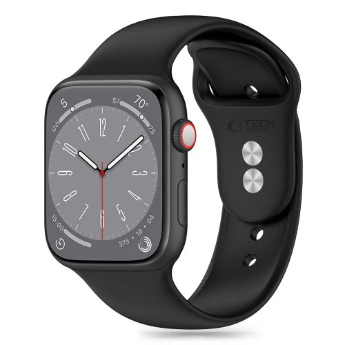 Remienok Tech-Protect Silicone Apple Watch 8/9/10/11/SE/Ultra (44/45/46/49 mm) - čierny
