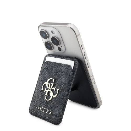 Guess 4G Metal Logo MagSafe Cardslot Peněženka se Stojanem Black