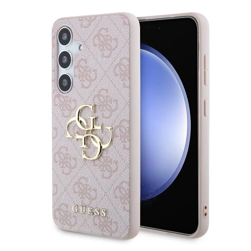 Guess PU 4G Metal Logo Zadní Kryt pro Samsung Galaxy S24 Pink