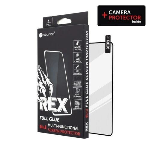 Ochranné sklo celotvárové + Ochranné sklo na kameru Samsung Galaxy Xiaomi 12T 5G, Sturdo Rex, čierne