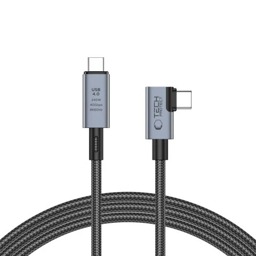 Kábel Tech-Protect Ultraboost Max "L" USB 4.0 8K 40Gbps USB-C, PD 240W, 1.5m - sivý