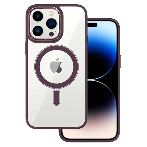 Puzdro Tel Protect Magsafe Clear iPhone 14 Pro - višňové
