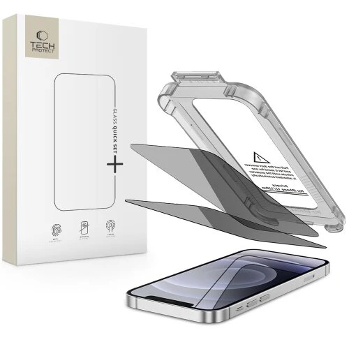 Ochranné sklo Privacy Tech-Protect Quick Set Spy+ iPhone 12/12 Pro, 2 ks