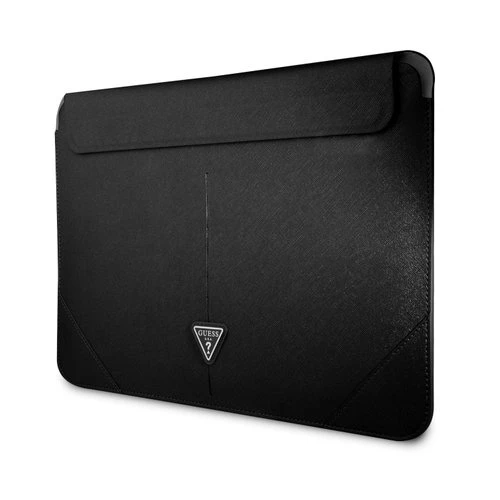 Guess Saffiano Triangle Metal Logo Computer Sleeve 13/14" Black