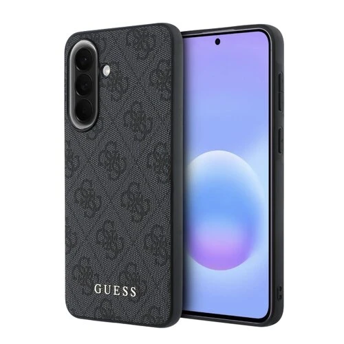 Guess PU 4G Metal Classic Logo Zadní Kryt pro Samsung Galaxy A57 Grey