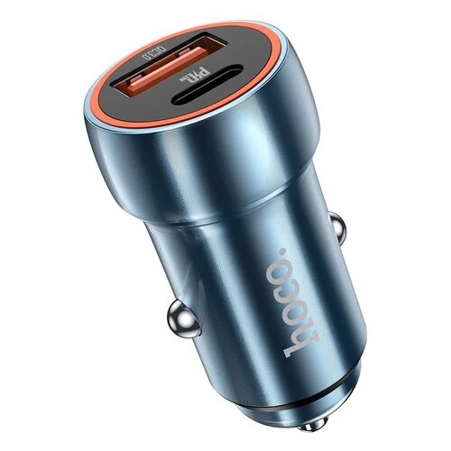 Nabíjačka do auta HOCO USB A + USB C PD QC3.0 3A 20W Z46A safírová modrá