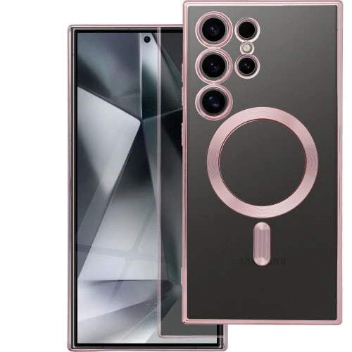 Puzdro Magsafe Shine Samsung Galaxy A54 5G - ružovo-zlaté