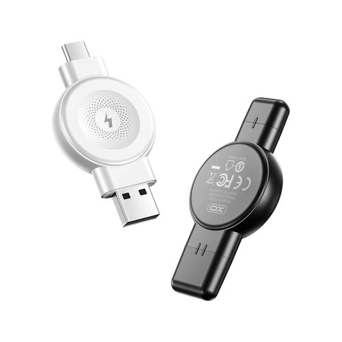 Bezdrôtová Nabíjačka XO CX026 pre Smart hodinky (pre Samsung aj pre Apple) USB-A + USB-C 2,5W Biela