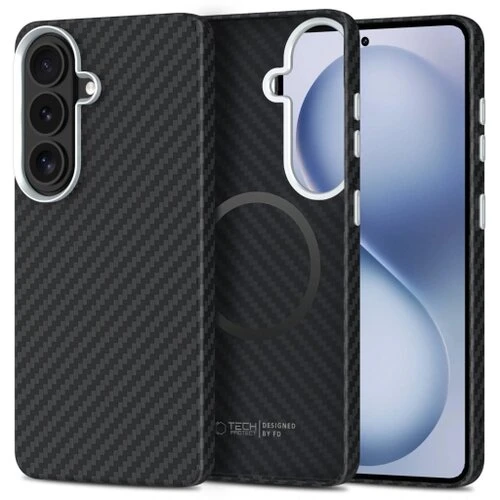 Puzdro Tech-Protect Ion Carbon Samsung Galaxy S26 Ultra - čierno-strieborné