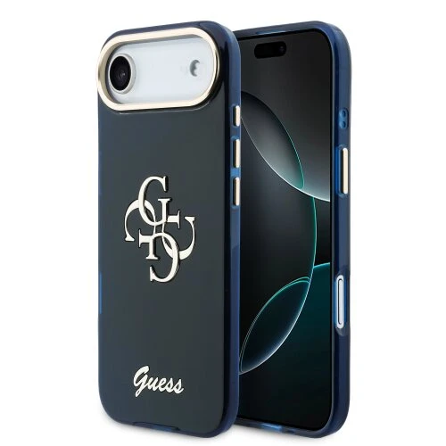 Guess IML 4G Script Metal Logo Zadní Kryt pro iPhone Air Blue