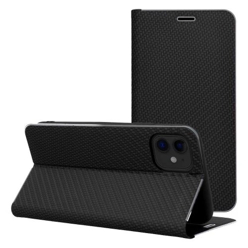 Puzdro Luna Book Carbon iPhone 18 Pro/17 Pro - čierne