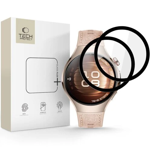 Ochranné sklo Tech-Protect Glass Flex+ Huawei Watch 5 (42 mm), 2 ks - čierne