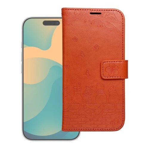 Flip case for iPhone 17 PRO MAX / 18 PRO MAX Mezzo Book cats brown