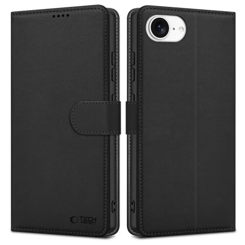 Puzdro Tech-Protect Book iPhone 16E/17E - matné čierne