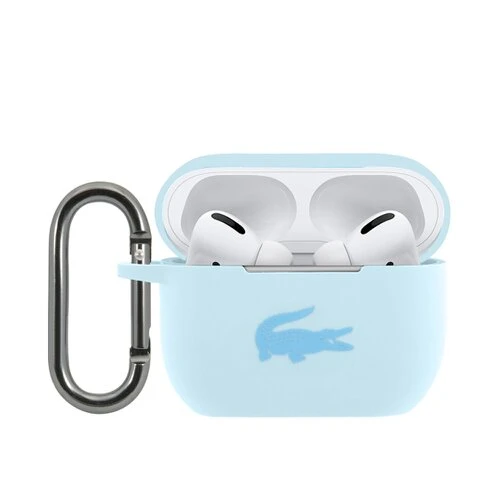 Lacoste Liquid Silicone Glossy Printing Logo Pouzdro pro AirPods Pro Blue