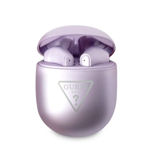 Guess True Wireless Triangle Logo BT5.2 Stereo Earphones Glossy Purple