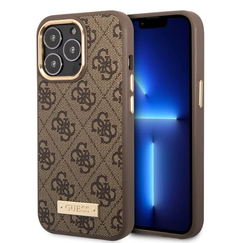 Puzdro Guess PU 4G MagSafe iPhone 14 Pro - hnedé