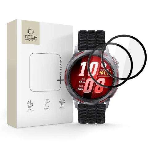 Ochranné sklo Tech-Protect Glass Flex+ Huawei Watch GT Runner 2, 2 ks - čierne