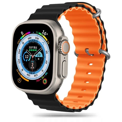 Remienok Tech-Protect Iconband Pro Apple Watch 8/9/10/11/SE/Ultra (44/45/46/49 mm) - čierno-oranžový