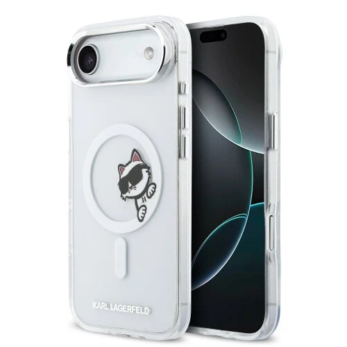 Karl Lagerfeld IML Choupette Peekaboo MagSafe Zadní Kryt pro iPhone Air Transparent
