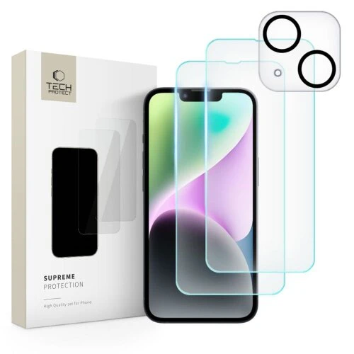 Ochranné sklo Tech-Protect Supreme Set iPhone 14, 3 ks