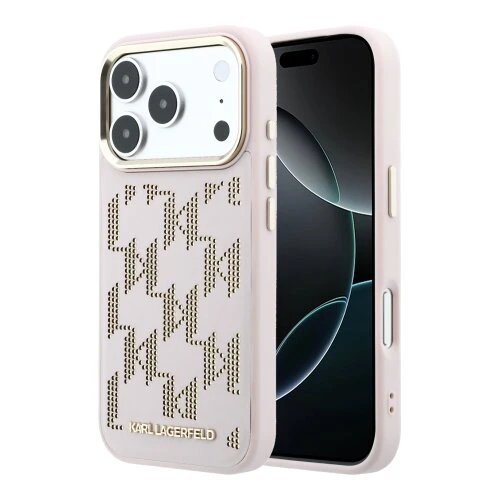 Karl Lagerfeld PU Perforated Monogram MagSafe Zadní Kryt pro iPhone 17 Pro Max Pink