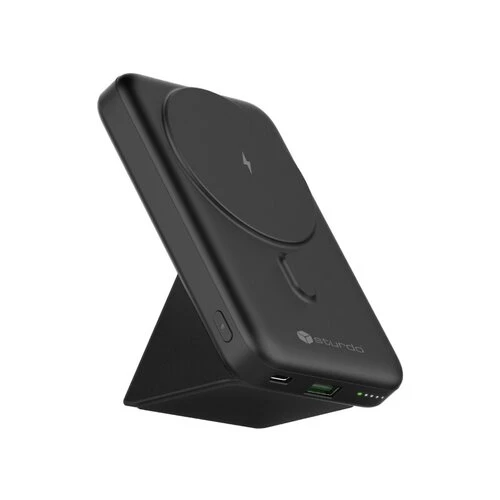 STURDO Powerbanka so stojanom 10000 mAh, 22.5W QC, magnetická, čierna