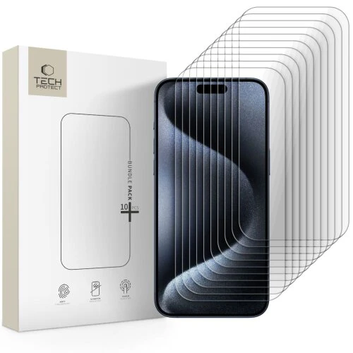 Ochranné sklo Tech-Protect iPhone 15 Pro Max, 10 ks