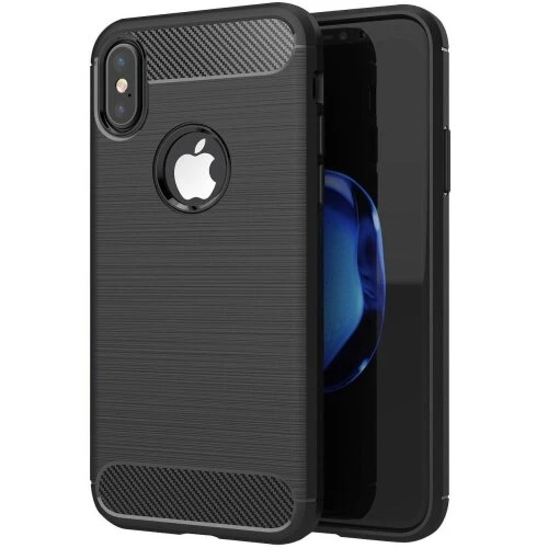 Puzdro Carbon Lux TPU iPhone X/XS - čierne