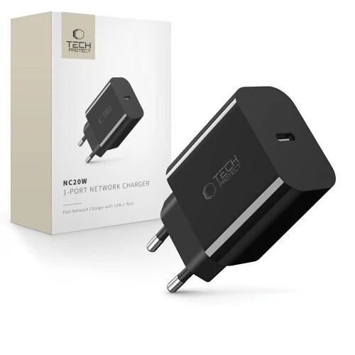 Nabíjačka Tech-Protect NC20W 1-port PD 20W - čierna