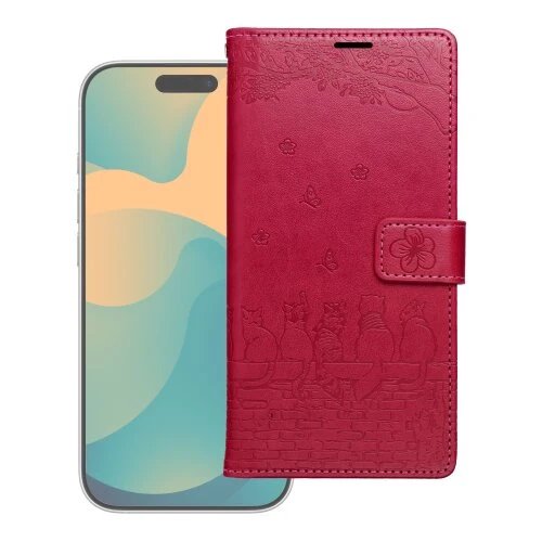 Flip case for Samsung A17 / A18 Mezzo Book cats red