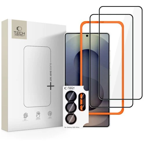 Ochranné sklo Tech-Protect Easy Set+ Galaxy S26 Ultra, 3 ks - čierne