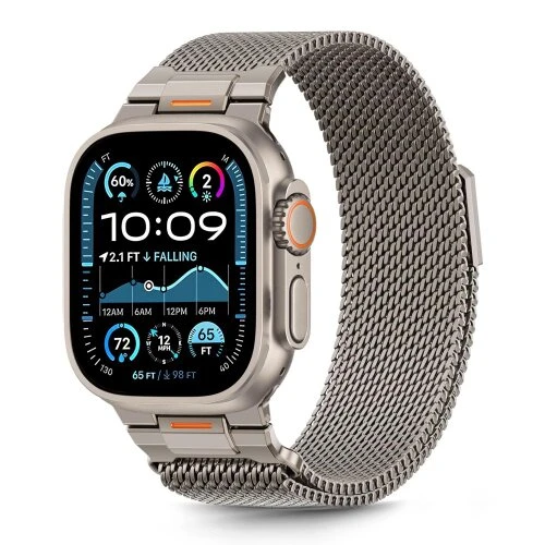Remienok Tech-Protect Milano Vanguard Apple Watch 8/9/10/11/SE/Ultra (44/45/46/49 mm) - titanium