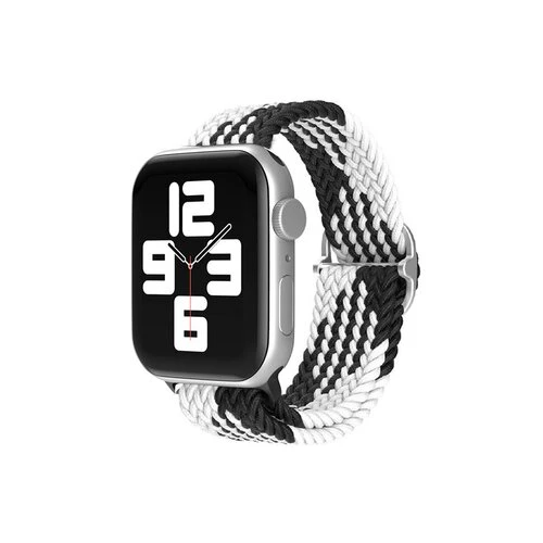 mobilNET nylonový remienok na Apple Watch, 38-41mm (S), čierno-biely