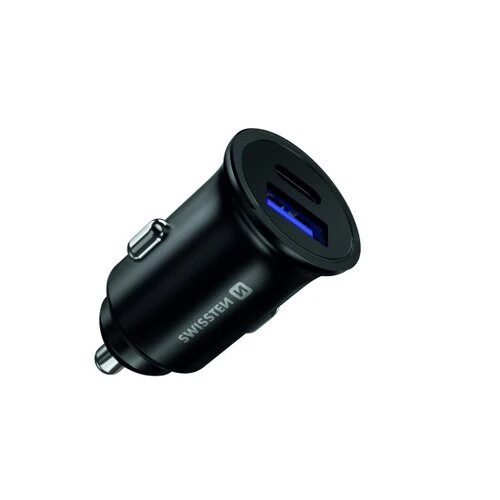 Autonabíjačka Swissten USB-C + Quick charge 3.0 36W, Čierna